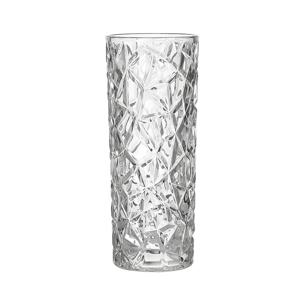 1-SOGA 14cmx30cm Heavy Duty Glass Vase Crystal Clear Design for Home Décor