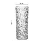 5-SOGA 14cmx30cm Heavy Duty Glass Vase Crystal Clear Design for Home Décor