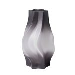1-SOGA 26cm Glass Vase Grey with Beautiful glass Bubble Texture Art Vases