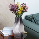 4-SOGA 26cm Glass Vase Grey with Beautiful glass Bubble Texture Art Vases