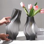 7-SOGA 26cm Glass Vase Grey with Beautiful glass Bubble Texture Art Vases