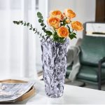4-SOGA 30cm Glass Grey Vase Crystal VASE Thick Modern Home Decor