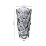 5-SOGA 30cm Glass Grey Vase Crystal VASE Thick Modern Home Decor
