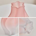 6-SOGA 25cm Pink Glass Vase Art Blown Hand Flower Tall Vintage Art Vases