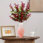 2-SOGA 32cm Pink Glass Vase Art Blown Hand Flower Tall Vintage Art Vases