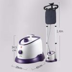 2-SOGA Garment Steamer Vertical Twin Pole Clothes 1700ml 1800w Professional Steaming Kit Purple