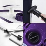 3-SOGA Garment Steamer Vertical Twin Pole Clothes 1700ml 1800w Professional Steaming Kit Purple
