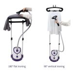 4-SOGA Garment Steamer Vertical Twin Pole Clothes 1700ml 1800w Professional Steaming Kit Purple