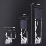 5-SOGA Garment Steamer Vertical Twin Pole Clothes 1700ml 1800w Professional Steaming Kit Purple