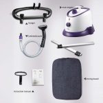 7-SOGA Garment Steamer Vertical Twin Pole Clothes 1700ml 1800w Professional Steaming Kit Purple