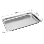 2-SOGA 12X Gastronorm GN Pan Full Size 1/1 GN Pan 2cm Deep Stainless Steel Tray