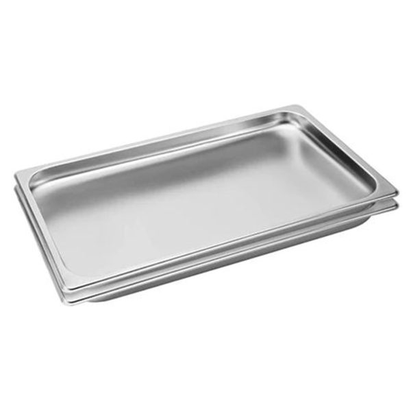 1-SOGA 2X Gastronorm GN Pan Full Size 1/1 GN Pan 2cm Deep Stainless Steel Tray