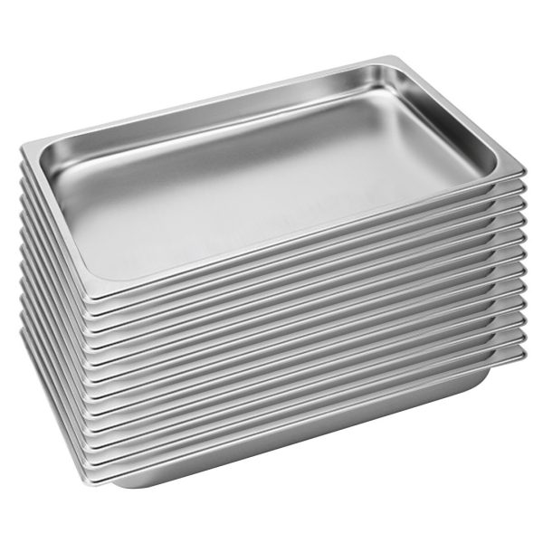 1-SOGA 12X Gastronorm GN Pan Full Size 1/1 GN Pan 4cm Deep Stainless Steel Tray