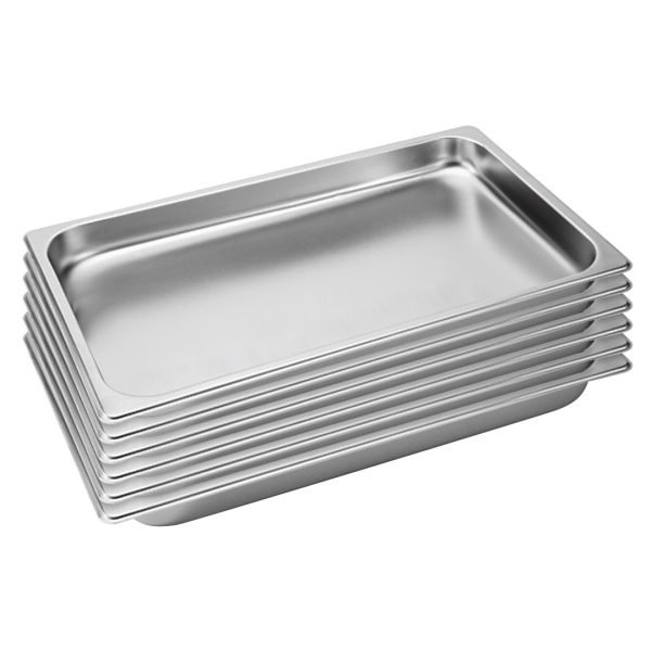 1-SOGA 6X Gastronorm GN Pan Full Size 1/1 GN Pan 4cm Deep Stainless Steel Tray