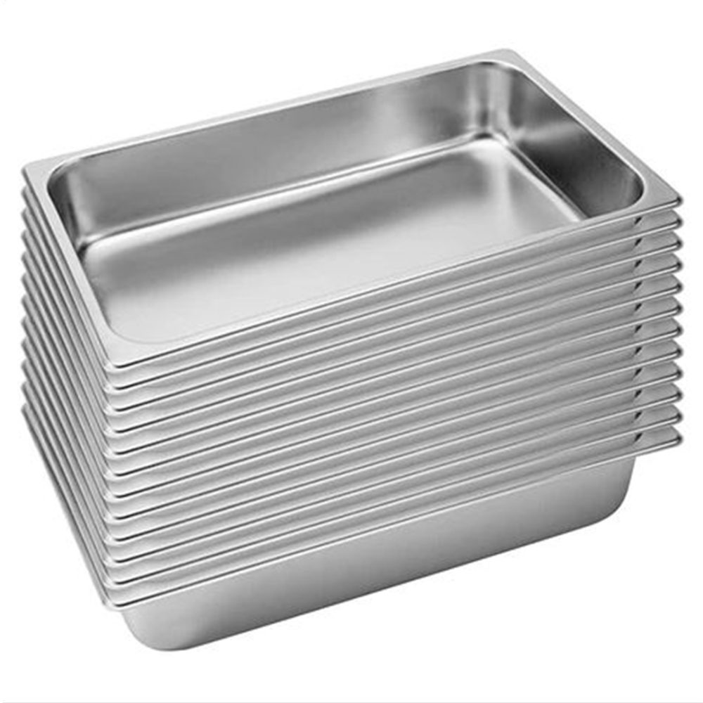 1-SOGA 12X Gastronorm GN Pan Full Size 1/1 GN Pan 6.5cm Deep Stainless Steel Tray 1-SOGA 12X Gastronorm GN Pan Full Size 1/1 GN Pan 6.5cm Deep Stainless Steel Tray