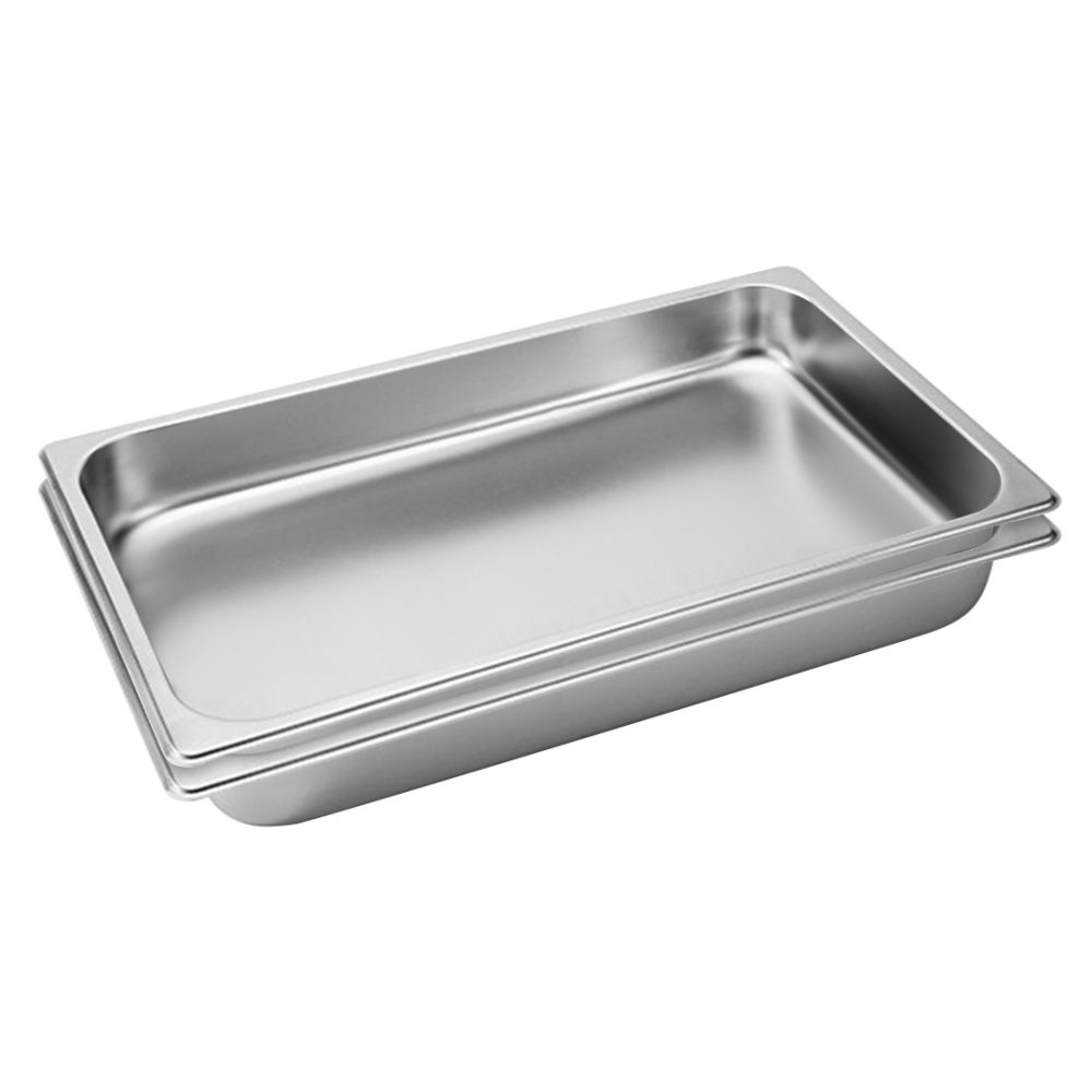 1-SOGA 2X Gastronorm GN Pan Full Size 1/1 GN Pan 6.5cm Deep Stainless Steel Tray