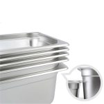 4-SOGA 2X Gastronorm GN Pan Full Size 1/1 GN Pan 6.5cm Deep Stainless Steel Tray