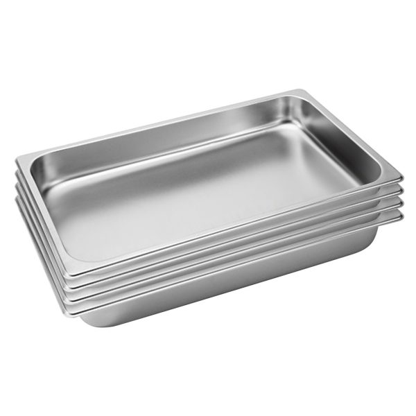 1-SOGA 4X Gastronorm GN Pan Full Size 1/1 GN Pan 6.5cm Deep Stainless Steel Tray