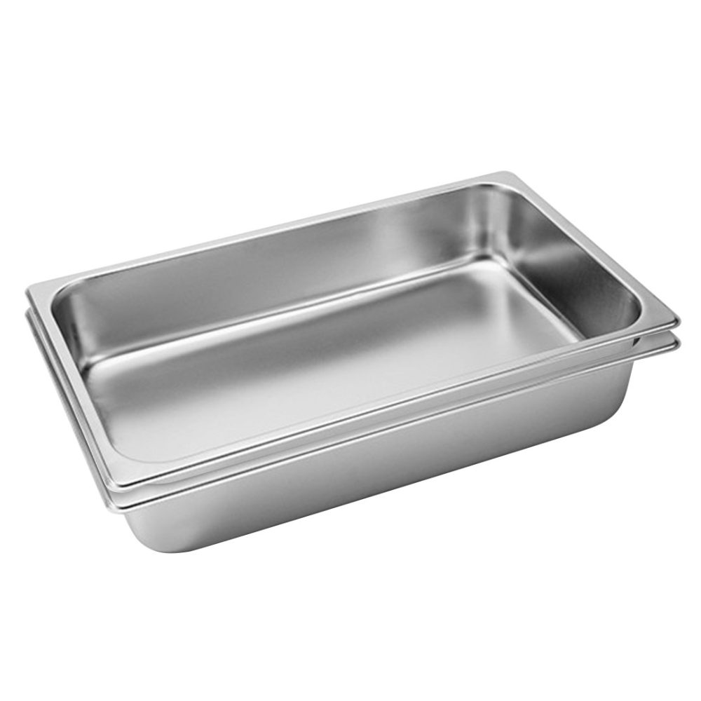 1-SOGA 2X Gastronorm GN Pan Full Size 1/1 GN Pan 10cm Deep Stainless Steel Tray