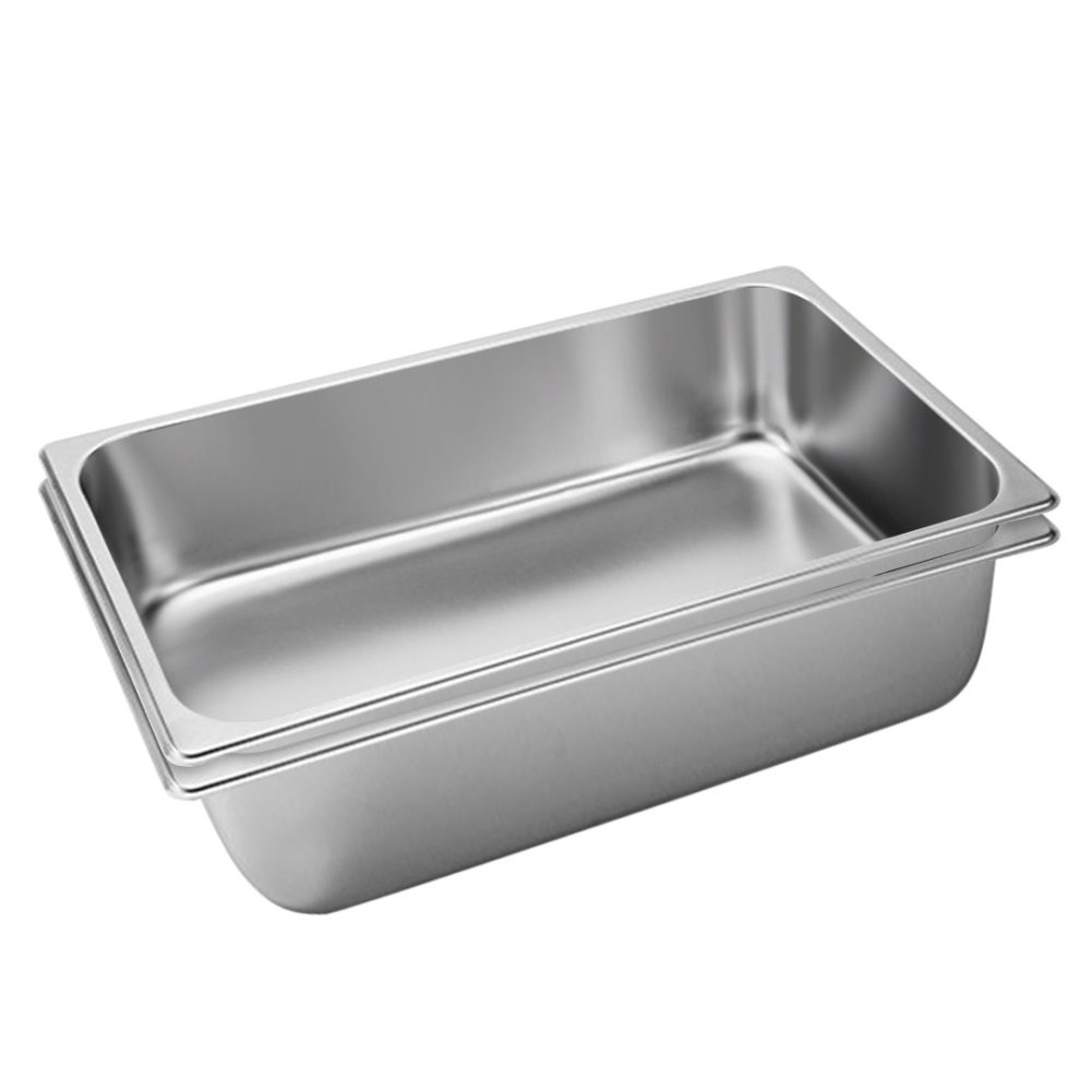 1-SOGA 2X Gastronorm GN Pan Full Size 1/1 GN Pan 15cm Deep Stainless Steel Tray