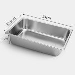 2-SOGA 6X Gastronorm GN Pan Full Size 1/1 GN Pan 15cm Deep Stainless Steel Tray