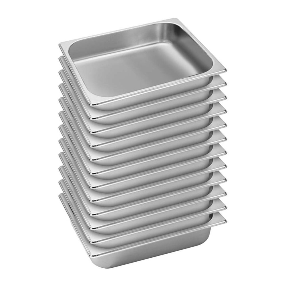 1-SOGA 12X Gastronorm GN Pan Full Size 1/2 GN Pan 6.5cm Deep Stainless Steel Tray