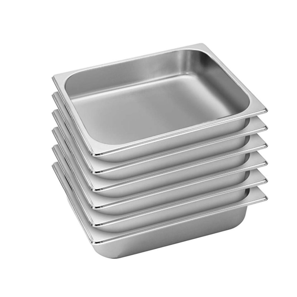 1-SOGA 6X Gastronorm GN Pan Full Size 1/2 GN Pan 6.5cm Deep Stainless Steel Tray