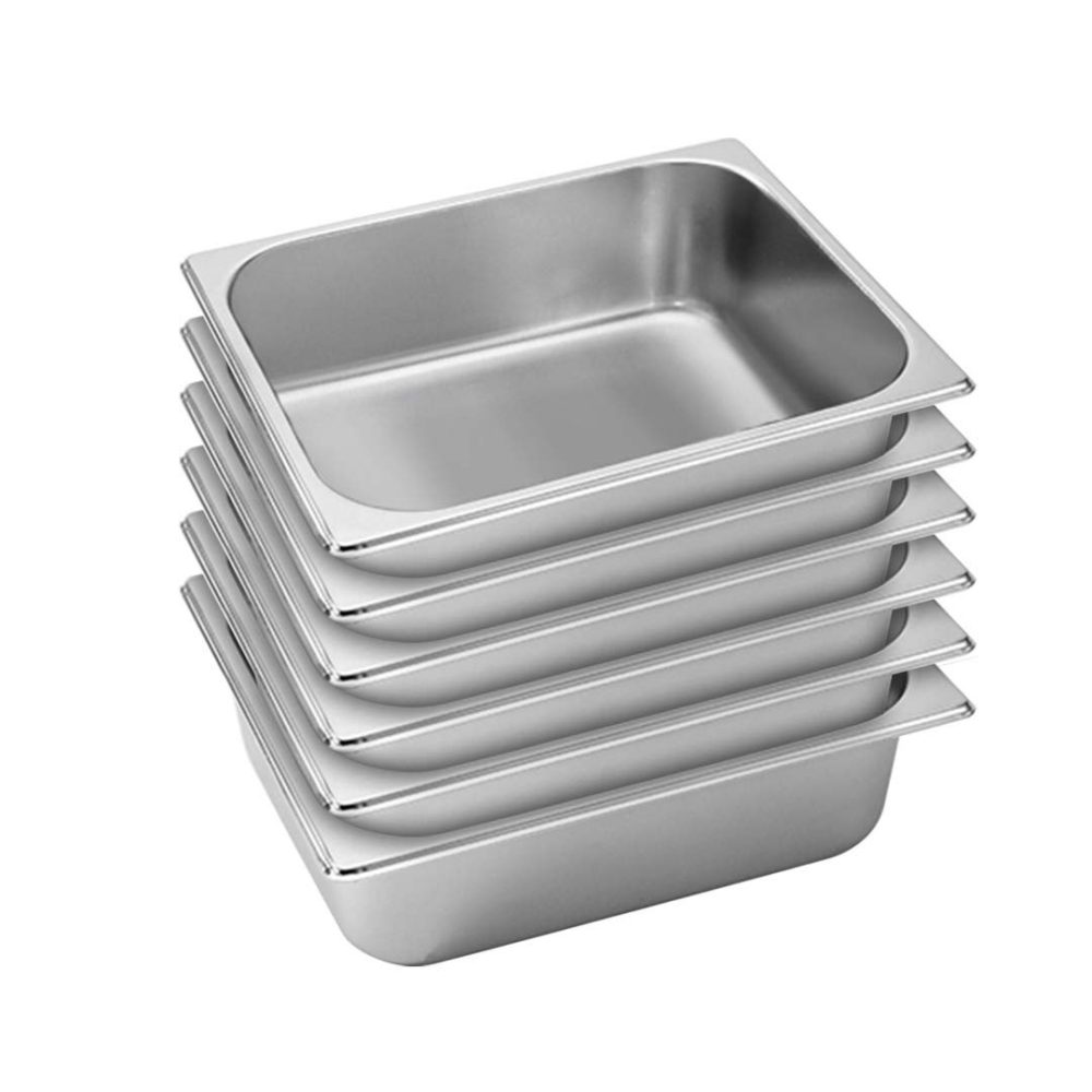 1-SOGA 6X Gastronorm GN Pan Full Size 1/2 GN Pan 10cm Deep Stainless Steel Tray