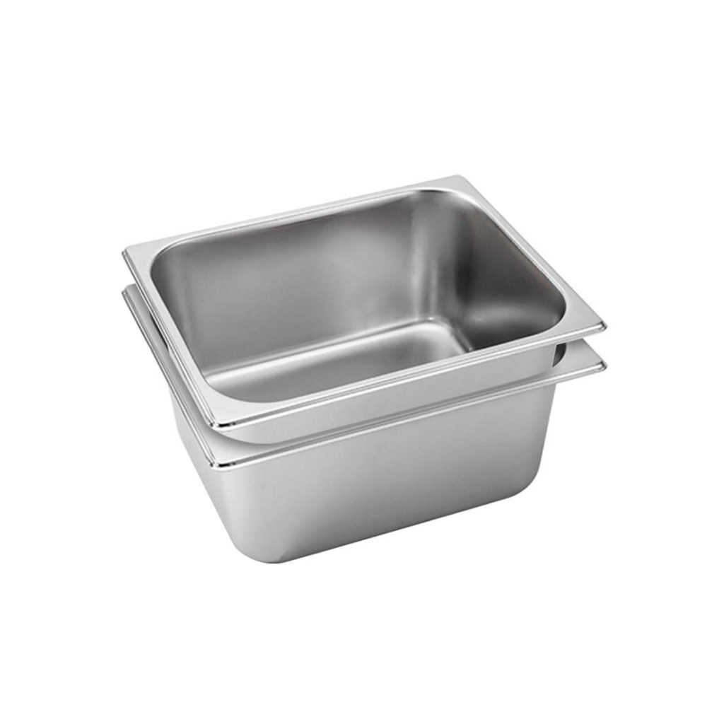 1-SOGA 2X Gastronorm GN Pan Full Size 1/2 GN Pan 15cm Deep Stainless Steel Tray