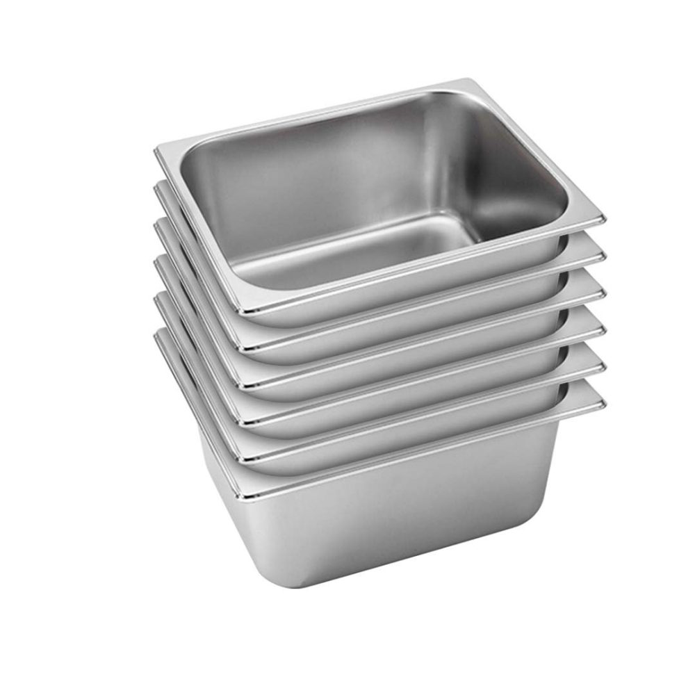 1-SOGA 6X Gastronorm GN Pan Full Size 1/2 GN Pan 15cm Deep Stainless Steel Tray