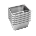 1-SOGA 6X Gastronorm GN Pan Full Size 1/2 GN Pan 15cm Deep Stainless Steel Tray