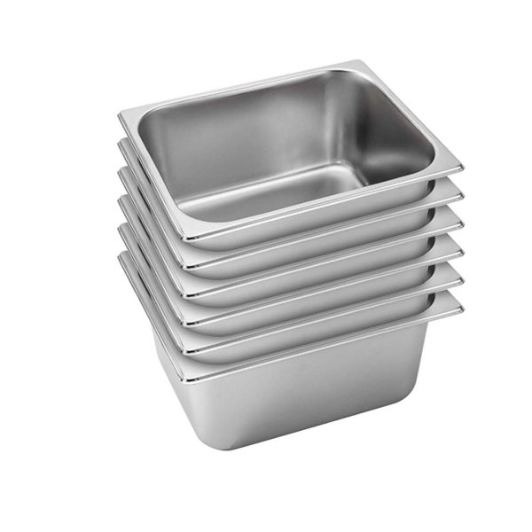 1-SOGA 6X Gastronorm GN Pan Full Size 1/2 GN Pan 15cm Deep Stainless Steel Tray