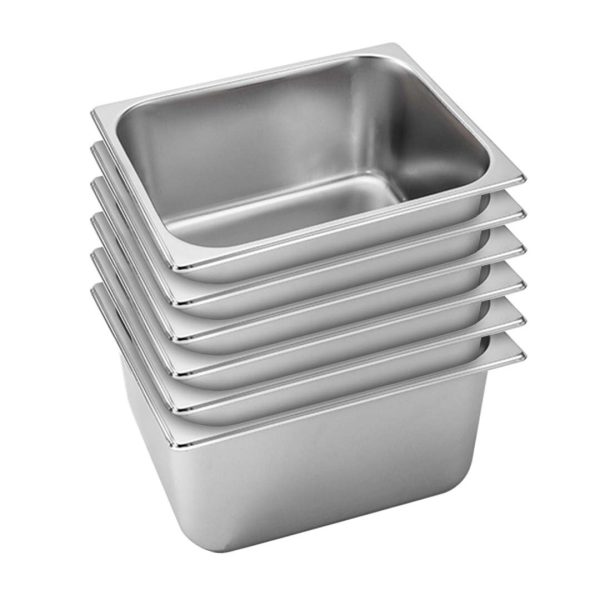 1-SOGA 6X Gastronorm GN Pan Full Size 1/2 GN Pan 20cm Deep Stainless Steel Tray