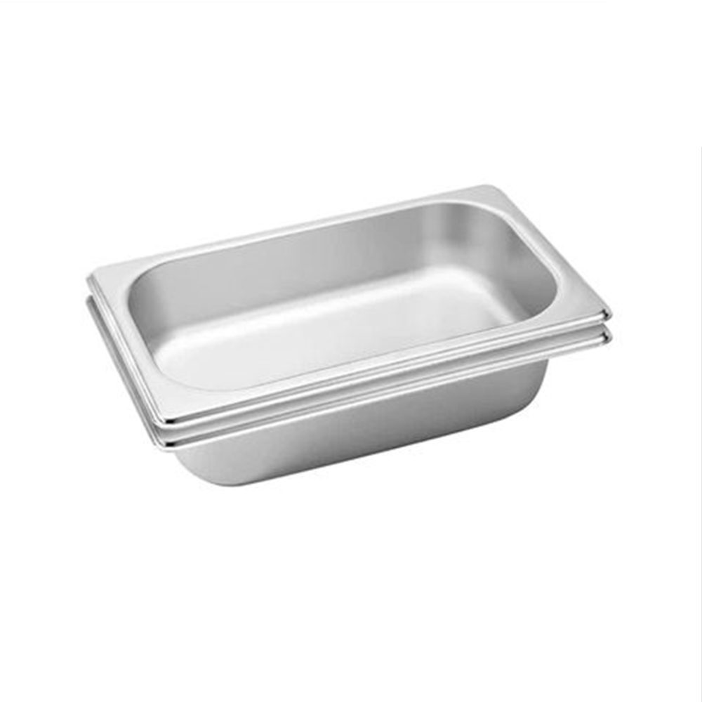 1-SOGA 2X Gastronorm GN Pan Full Size 1/3 GN Pan 6.5 cm Deep Stainless Steel Tray