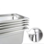 5-SOGA 2X Gastronorm GN Pan Full Size 1/3 GN Pan 6.5 cm Deep Stainless Steel Tray