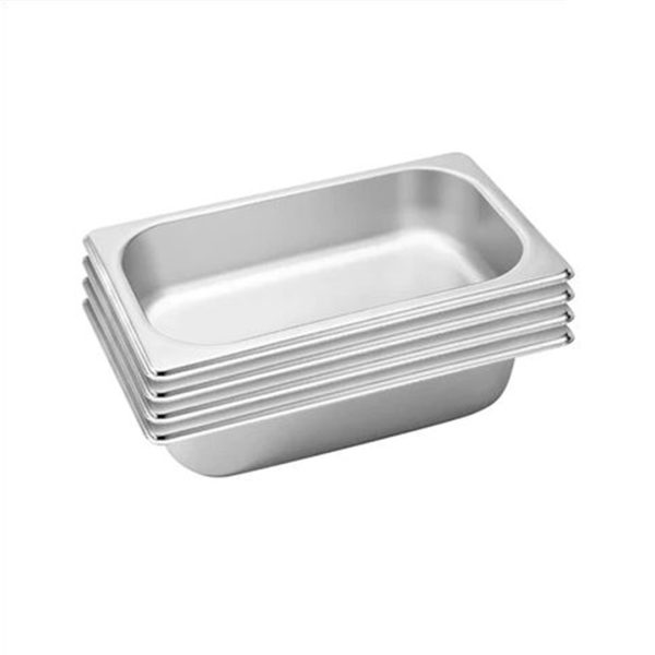 1-SOGA 4X Gastronorm GN Pan Full Size 1/3 GN Pan 6.5 cm Deep Stainless Steel Tray