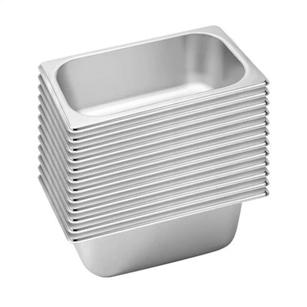 1-SOGA 12X Gastronorm GN Pan Full Size 1/3 GN Pan 10cm Deep Stainless Steel Tray