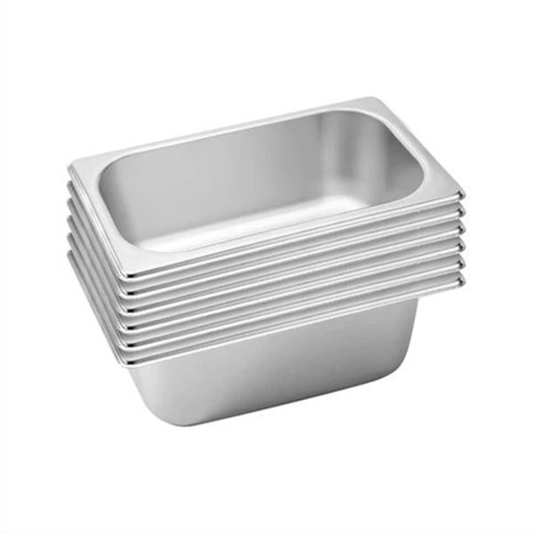 1-SOGA 6X Gastronorm GN Pan Full Size 1/3 GN Pan 10cm Deep Stainless Steel Tray