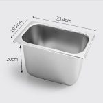 2-SOGA Gastronorm GN Pan Full Size 1/3 GN Pan 20cm Deep Stainless Steel Tray