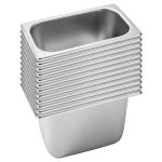1-SOGA 12X Gastronorm GN Pan Full Size 1/3 GN Pan 20cm Deep Stainless Steel Tray