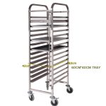 3-SOGA Gastronorm Trolley 15 Tier Stainless Steel Cake Bakery Trolley Suits 60*40cm Tray