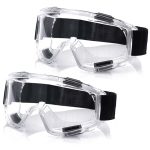 1-2X Clear Protective Eye Glasses Safety Windproof Lab Goggles Eyewear