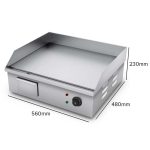 3-SOGA Electric Stainless Steel Flat Griddle Grill BBQ Hot Plate 2200W 56*48*23cm