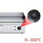 5-SOGA 2200W Stainless Steel Ribbed Griddle Commercial Grill BBQ Hot Plate 56*48*23cm