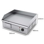 3-SOGA 2X Electric Stainless Steel Ribbed Griddle Commercial Grill BBQ Hot Plate