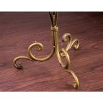 8-SOGA 85cm European Clear Glass Floor Home Decor Flower Vase with Tall Metal Stand