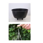2-SOGA White Small Hanging Resin Flower Pot Self Watering Basket Planter Outdoor Garden Decor