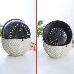 3-SOGA White Small Hanging Resin Flower Pot Self Watering Basket Planter Outdoor Garden Decor