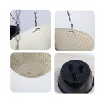 4-SOGA 2X White Small Hanging Resin Flower Pot Self Watering Basket Planter Outdoor Garden Decor