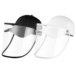 1-2X Outdoor Protection Hat Anti-Fog Pollution Dust Protective Cap Full Face HD Shield Cover Adult Black/White